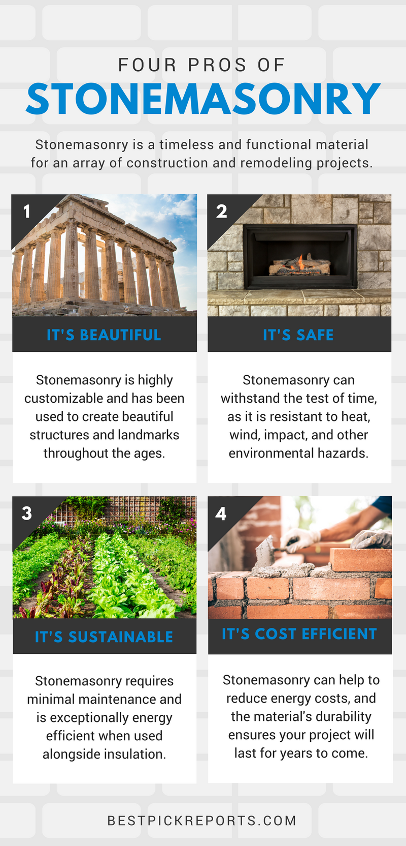 Benefits of Stonemasonry in New Home Construction Infographic Best